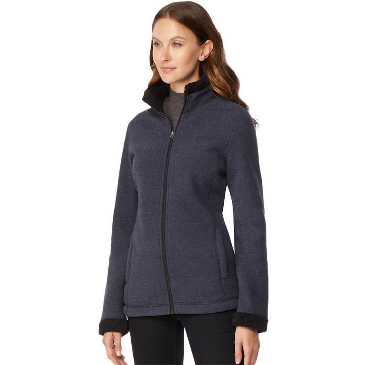 Women's Heat Keep Sherpa-lined Fleece Jacket, Size: Small, Blue
