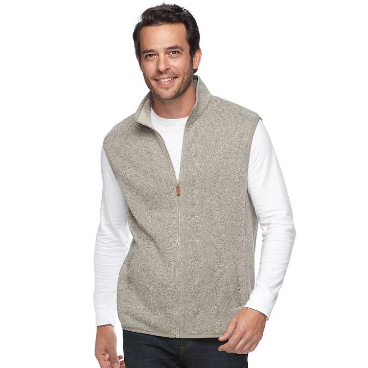 Men's Haggar In Motion Classic-fit Stretch Vest, Size: Large, Dark Beige