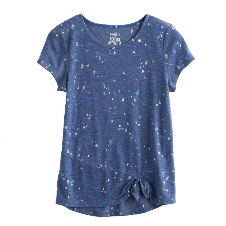 Girls 7-16 So&reg; Knotted Tee, Size: 16, Blue (navy)
