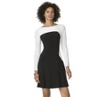 Women's Chaps Colorblock Fit & Flare Dress, Size: Xs, Black