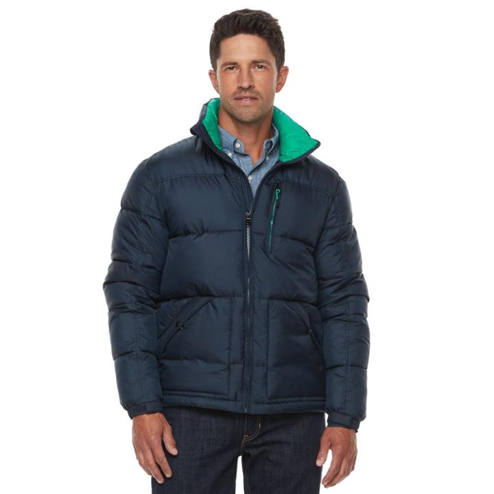 Men's Chaps Insulated Puffer Jacket, Size: Xl, Blue (navy)