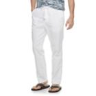 Men's Marc Anthony Slim-fit Elastic-waist Linen-blend Pants, Size: Small, White