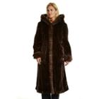 Plus Size Excelled Hooded Faux-fur Walker Jacket, Women's, Size: 2xl, Brown