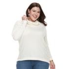 Plus Size French Laundry High-low Cowlneck Sweater, Women's, Size: 1xl, Lt Beige