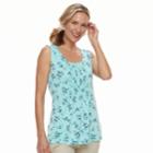Women's Croft & Barrow&reg; Pleated Scoopneck Tank, Size: Medium, Light Blue