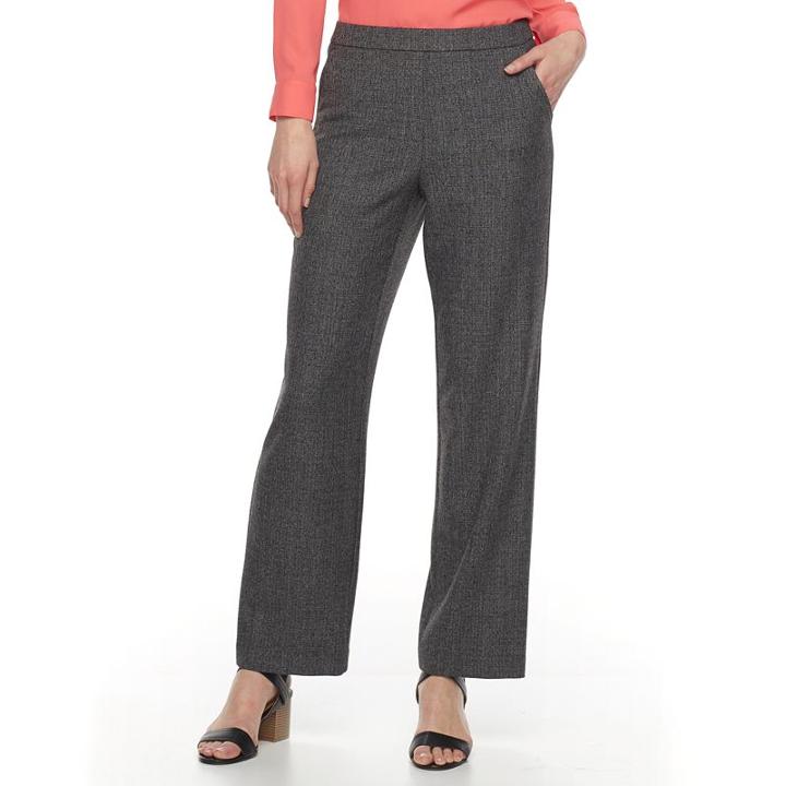 Women's Dana Buchman Bi-stretch Pull On Pants, Size: 16 Short, Black