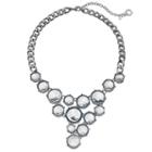 Simply Vera Vera Wang Clear Round Stone Asymmetrical Statement Necklace, Women's, Oxford