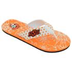 Women's College Edition Oklahoma State Cowboys Floral Polka-dot Flip-flops, Size: Large, White