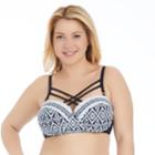 Plus Size Island Soul Curve Geometric Strappy Bikini Top, Women's, Size: 2xl, Oxford