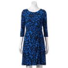 Women's Dana Buchman Printed Knot-front Dress, Size: Small, Med Blue