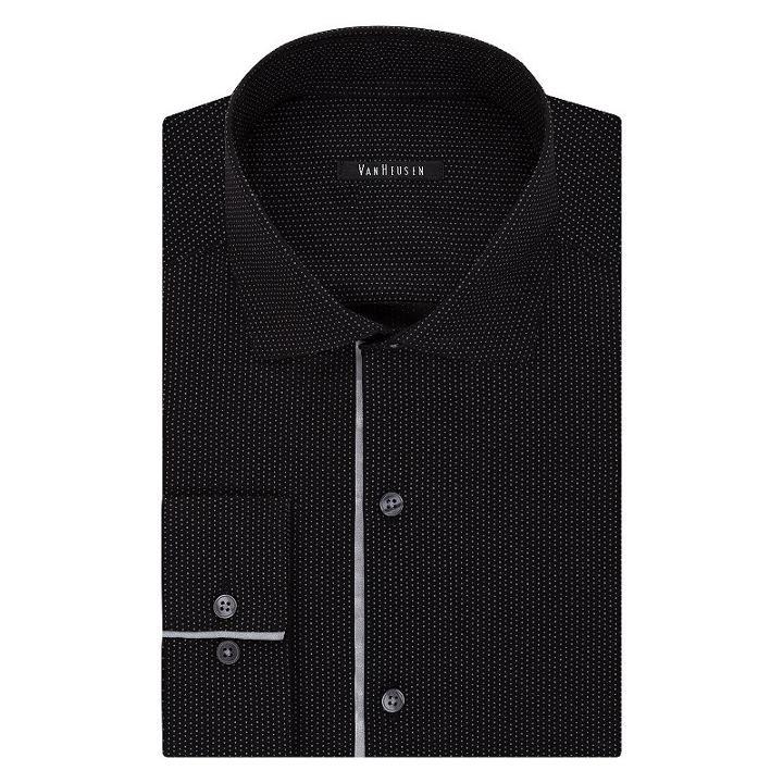 Men's Van Heusen Slim-fit Flash/fx Dress Shirt, Size: L-32/33, Med Grey