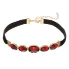 Napier Red Faceted Oval Choker Necklace, Women's