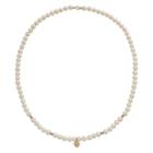14k Gold Freshwater Cultured Pearl Heart Charm Necklace, Women's, Size: 18, White