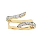 14k Gold 1/4 Carat T.w. Diamond Bypass Enhancer Wedding Ring, Women's, Size: 9, White