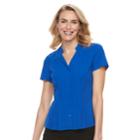 Women's Dana Buchman Trapunto Shirt, Size: Large, Med Blue