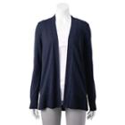 Women's Croft & Barrow&reg; Essential Open-front Cardigan, Size: Medium, Blue