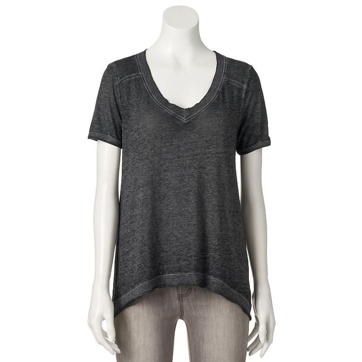 Women's Rock & Republic® Burnout Boyfriend Tee, Size: Xs, Black