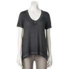 Women's Rock & Republic&reg; Burnout Boyfriend Tee, Size: Xs, Black