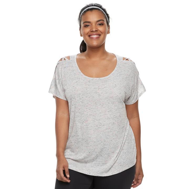 Plus Size Tek Gear&reg; Cold-shoulder Top, Women's, Size: 3xl, Black