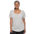 Plus Size Tek Gear&reg; Cold-shoulder Top, Women's, Size: 3xl, Black