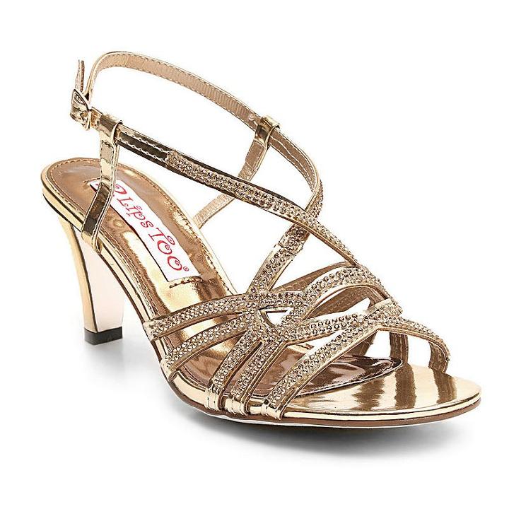 2 Lips Too Too Emma Women's High Heel Dress Sandals, Girl's, Size: Medium (9.5), Gold