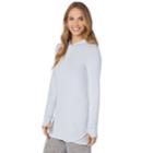 Women's Cuddl Duds Soft Knit Long Sleeve Tunic Hoodie, Size: Xs, Med Blue