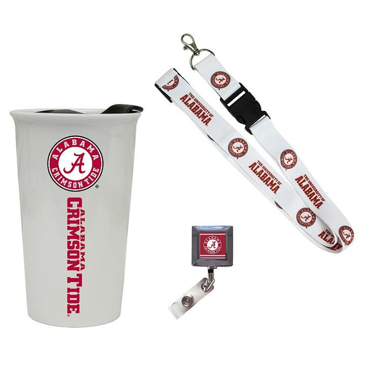 Alabama Crimson Tide Badge Holder, Lanyard & Tumbler Job Pack, Adult Unisex, Multicolor