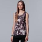 Petite Simply Vera Vera Wang Crinkle Hanky Hem Tank, Women's, Size: Xs Petite, Oxford