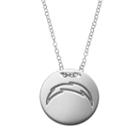 San Diego Chargers Sterling Silver Team Logo Disc Pendant Necklace, Women's, Size: 18, Grey
