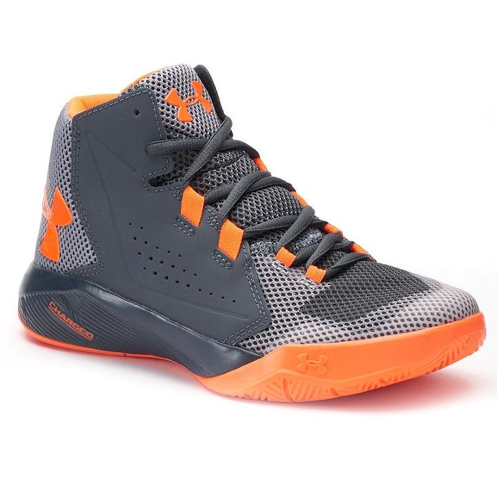 Under Armour Torch Fade Mid Grade School Boys' Basketball Shoes, Size: 5, Oxford