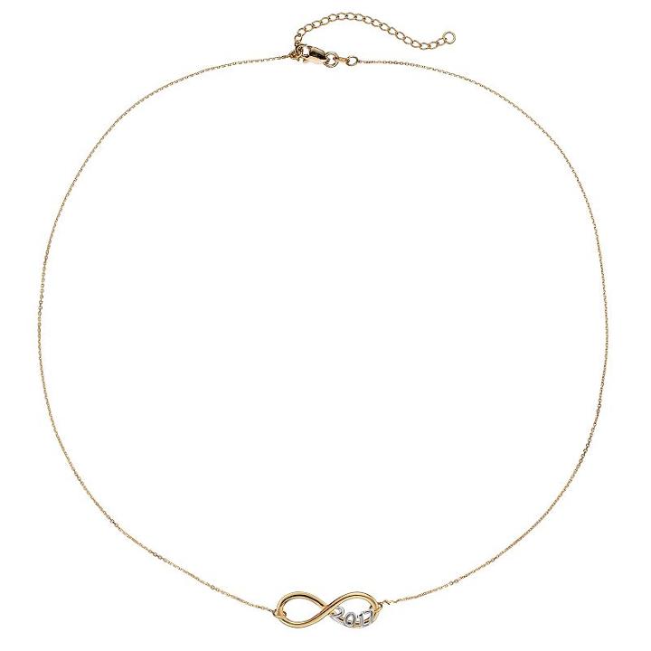 Two Tone 14k Gold 2017 Infinity Necklace, Women's, Size: 18, Multicolor