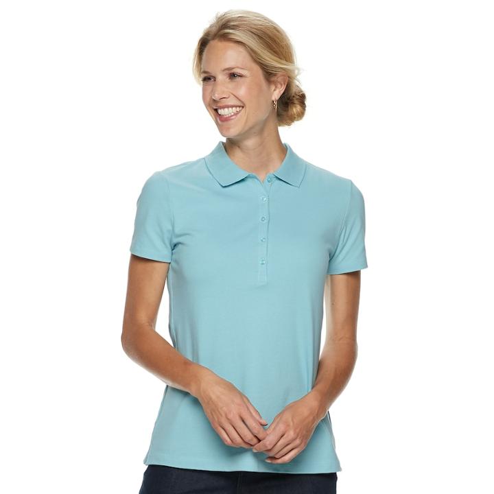 Women's Croft & Barrow&reg; Classic Polo, Size: Xs, Med Blue
