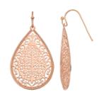 Lc Lauren Conrad Openwork Filigree Teardrop Earrings, Women's, Light Pink