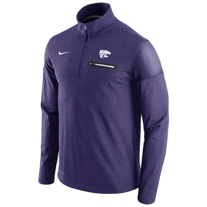 Men's Nike Kansas State Wildcats Elite Coaches Dri-fit Pullover, Size: Small, Ovrfl Oth