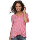 Disney's The Little Mermaid Ariel Juniors' Tie-front Graphic Tee, Teens, Size: Small, Pink