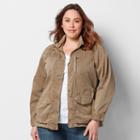 Plus Size Sonoma Goods For Life&trade; Solid Utility Jacket, Women's, Size: 2xl, Med Brown