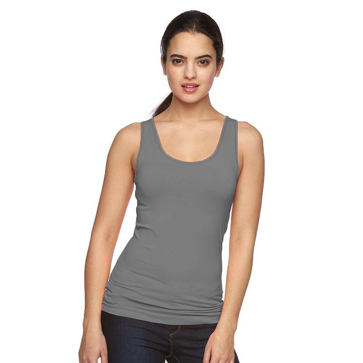 Women's Apt. 9&reg; Seamless Scoopneck Tank, Size: S/m, Grey (charcoal)