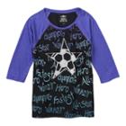 Girls Plus Size So&reg; Raglan Baseball Graphic Tee, Girl's, Size: 20 1/2, Black