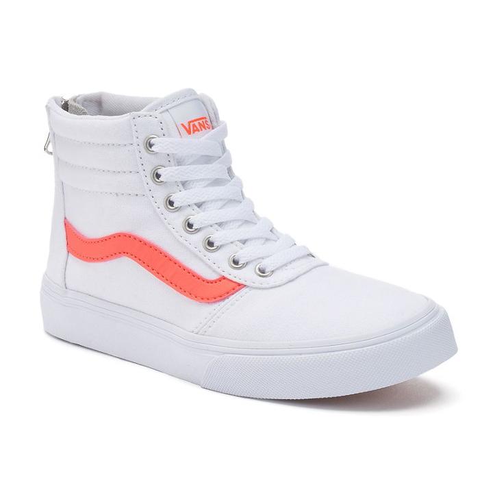 Vans My Maddie Zip Girls' High-top Skate Shoes, Size: 13, White