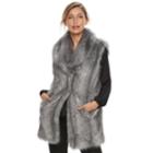 Women's Jennifer Lopez Faux-fur Vest, Size: Medium, Med Grey