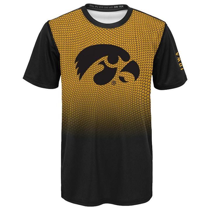 Boys 8-20 Iowa Hawkeyes Bitmapped Dri-tek Tee, Size: Xl 18-20, Black