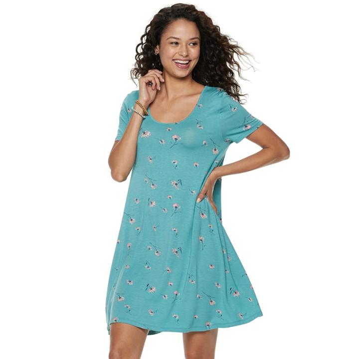 Juniors' So&reg; Crisscross Back Swing Dress, Teens, Size: Large, Med Blue
