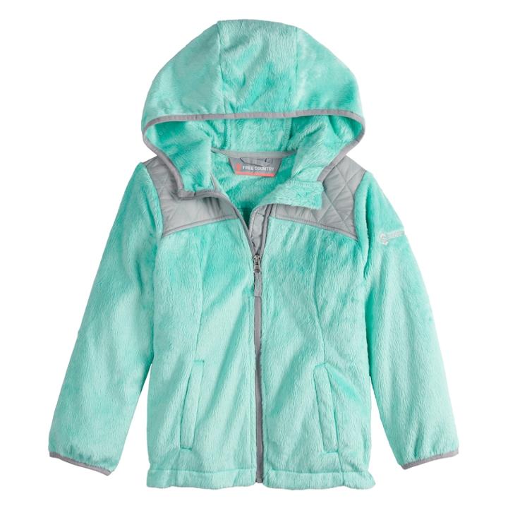 Girls 4-16 Free Country Signature Butterpile Lightweight Jacket, Size: 4, Med Green