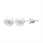 Primrose Sterling Silver Simulated Pearl Stud Earrings, Women's, Grey