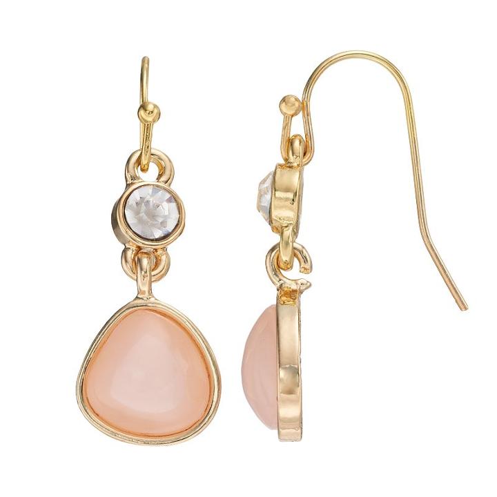 Lc Lauren Conrad Pink Cabochon Drop Earrings, Women's, Multicolor