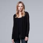 Women's Simply Vera Vera Wang Flyaway Cardigan, Size: Small, Black