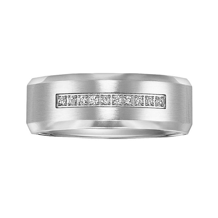 Cherish Always Cobalt 1/10-ct. T.w. Diamond Wedding Band - Men, Size: 12.50, White