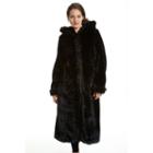 Women's Excelled Hooded Faux-fur Walker Jacket, Size: Xl, Black