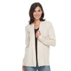 Women's Croft & Barrow&reg; Heathered Open-front Cardigan, Size: Large, Lt Beige