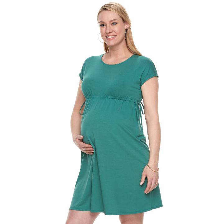 Maternity A:glow Empire T-shirt Dress, Women's, Size: Xs Maternity, Med Green